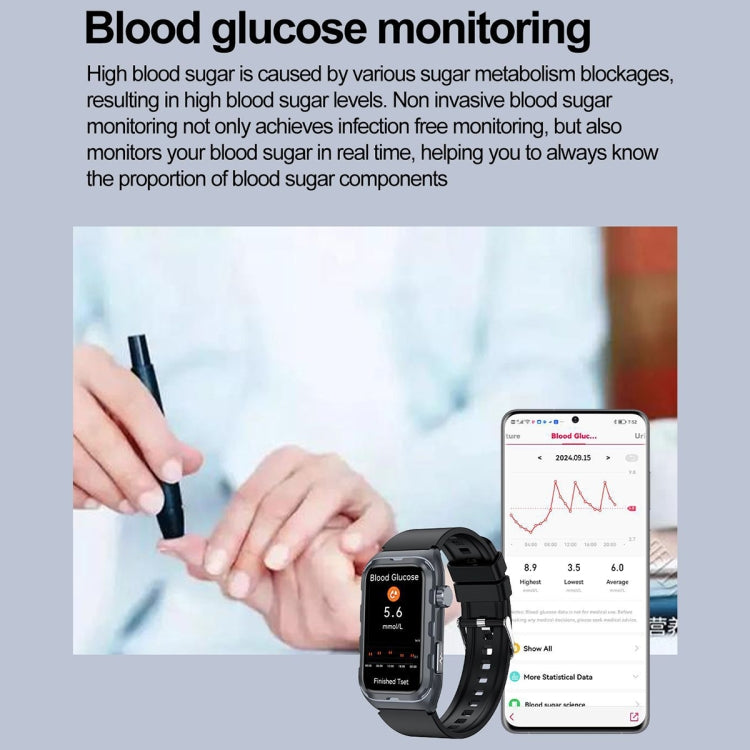 TK79 1.47 inch IP68 Waterproof Smart Watch, Support ECG / Blood Glucose / Blood Oxygen Monitoring / Uric Acid(Beige) - Smart Wristbands by PMC TechLife | Online Shopping South Africa | PMC TechLife | Buy Now Pay Later Mobicred
