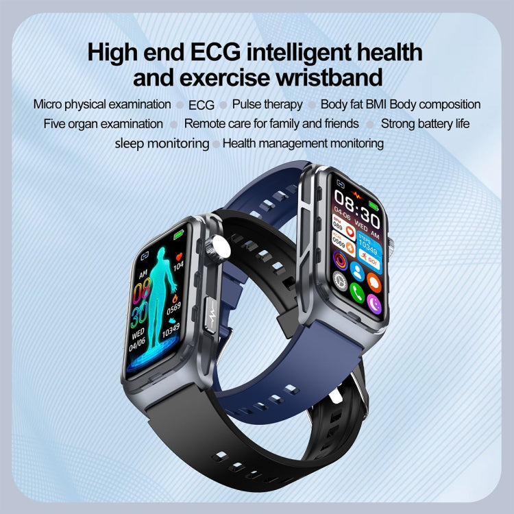 TK79 1.47 inch IP68 Waterproof Smart Watch, Support ECG / Blood Glucose / Blood Oxygen Monitoring / Uric Acid(Blue) - Smart Wristbands by PMC TechLife | Online Shopping South Africa | PMC TechLife | Buy Now Pay Later Mobicred
