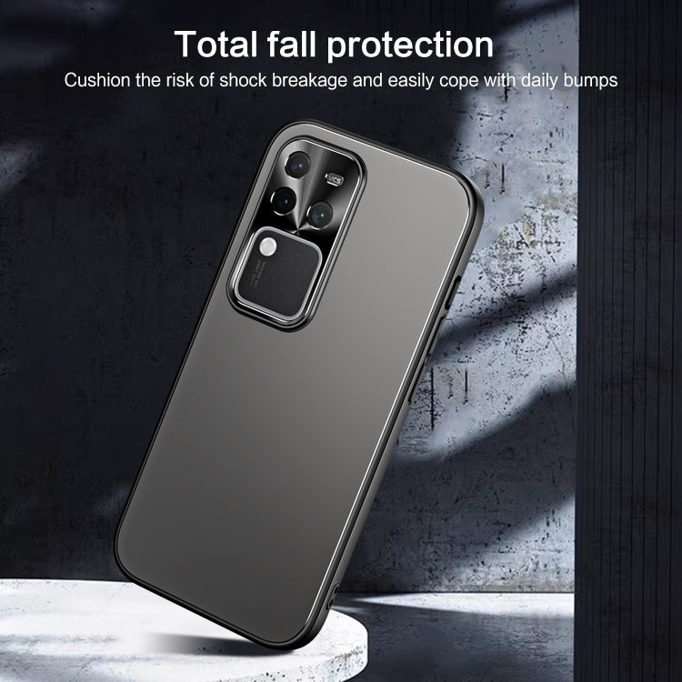 For vivo S18 Pro R-JUST RJ-61 Electroplating Frosted TPU + PC Phone Case(Blue) - S18 Pro Cases by R-JUST | Online Shopping South Africa | PMC TechLife