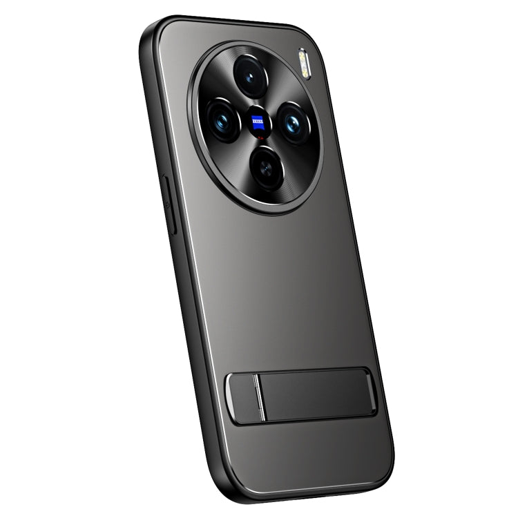 For vivo X100 / X100 Pro R-JUST RJ-61 Electroplating Frosted TPU + PC Phone Case with Holder(Grey) - vivo Cases by R-JUST | Online Shopping South Africa | PMC TechLife | Buy Now Pay Later Mobicred