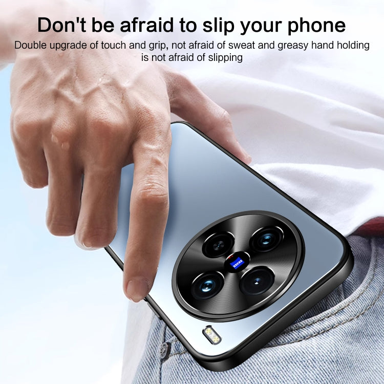 For vivo X100 / X100 Pro R-JUST RJ-61 Electroplating Frosted TPU + PC Phone Case with Holder(Grey) - vivo Cases by R-JUST | Online Shopping South Africa | PMC TechLife | Buy Now Pay Later Mobicred