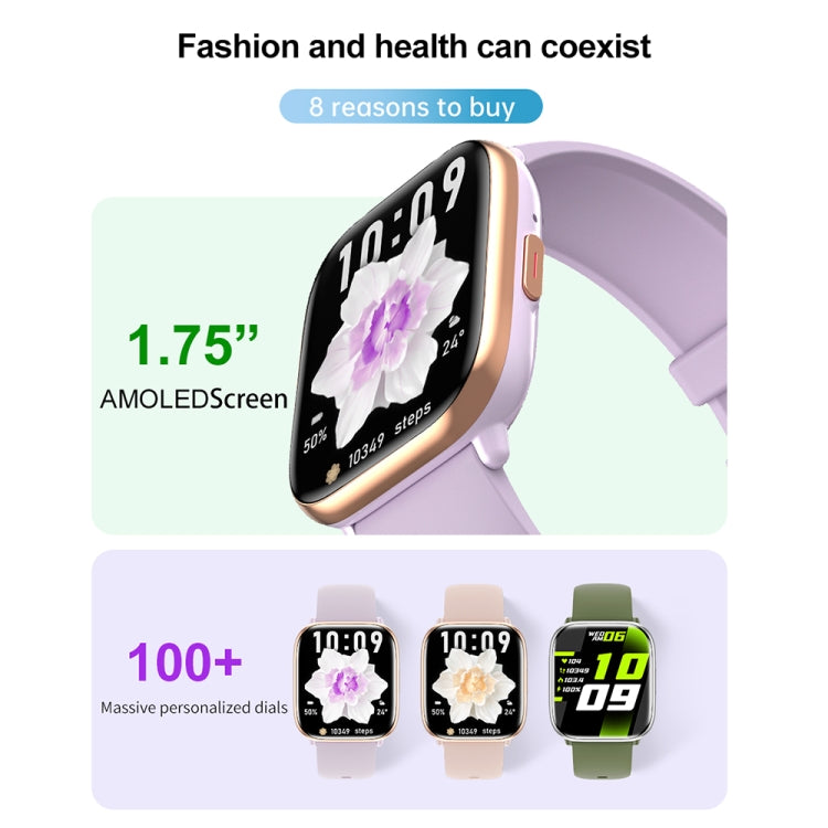 HD12 1.75 inch IP68 Waterproof Smart Watch, Support Blood Oxygen Monitoring(Pink) - Smart Wristbands by PMC TechLife | Online Shopping South Africa | PMC TechLife | Buy Now Pay Later Mobicred