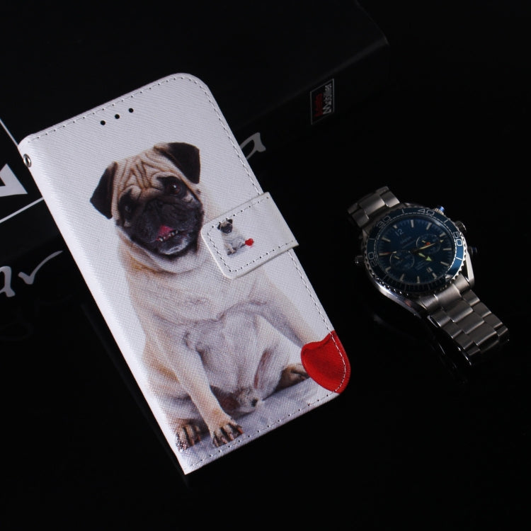 For Google Pixel 9 Pro Coloured Drawing Flip Leather Phone Case(Pug) - Google Cases by PMC TechLife | Online Shopping South Africa | PMC TechLife | Buy Now Pay Later Mobicred