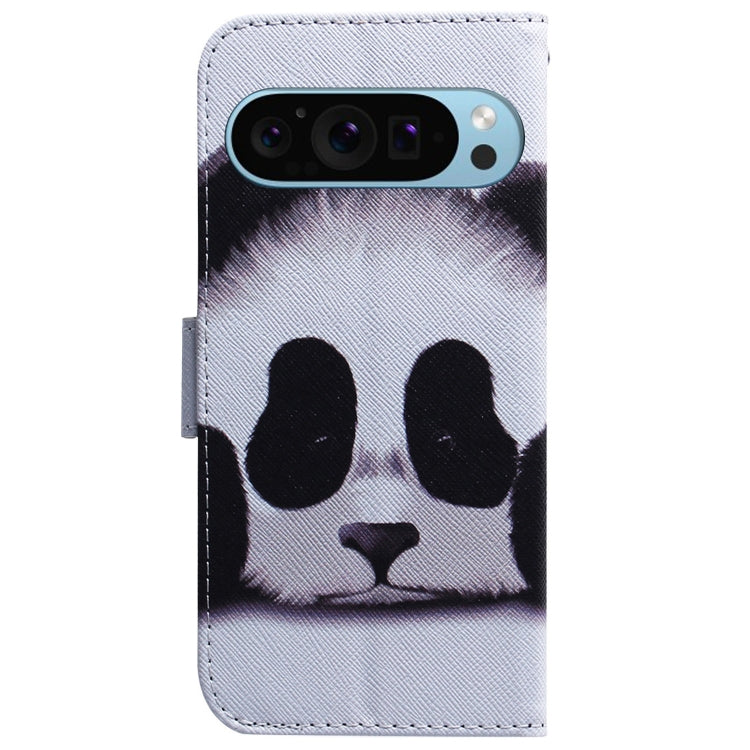For Google Pixel 9 Coloured Drawing Flip Leather Phone Case(Panda) - Google Cases by PMC TechLife | Online Shopping South Africa | PMC TechLife | Buy Now Pay Later Mobicred