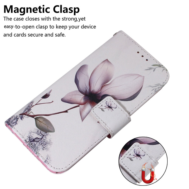 For Google Pixel 9 Coloured Drawing Flip Leather Phone Case(Magnolia) - Google Cases by PMC TechLife | Online Shopping South Africa | PMC TechLife | Buy Now Pay Later Mobicred