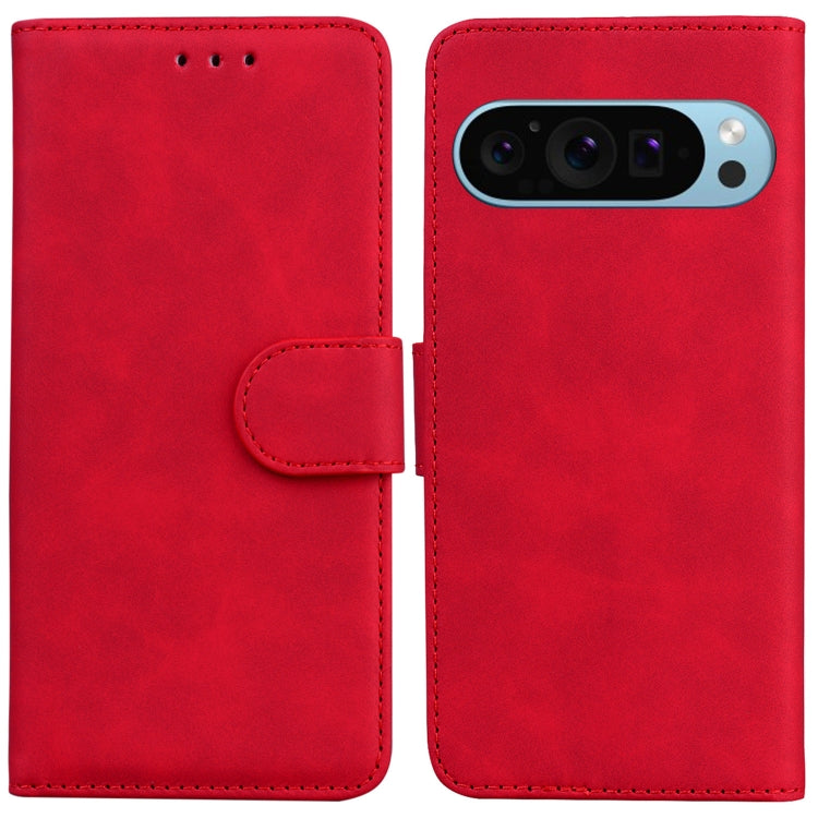 For Google Pixel 9 Skin Feel Pure Color Flip Leather Phone Case(Red) - free shipping - PMC TechLife - Order now!