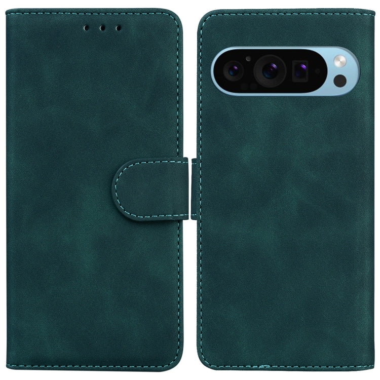 For Google Pixel 9 Skin Feel Pure Color Flip Leather Phone Case(Green) - Google Cases by PMC TechLife | Online Shopping South Africa | PMC TechLife | Buy Now Pay Later Mobicred