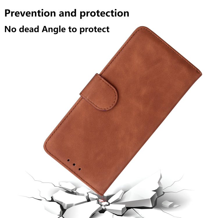 For Google Pixel 9 Skin Feel Pure Color Flip Leather Phone Case(Brown) - Google Cases by PMC TechLife | Online Shopping South Africa | PMC TechLife | Buy Now Pay Later Mobicred