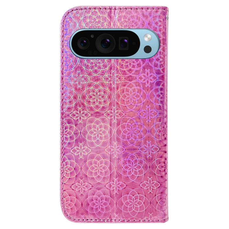 For Google Pixel 9 Colorful Magnetic Buckle Leather Phone Case(Pink) - Google Cases by PMC TechLife | Online Shopping South Africa | PMC TechLife | Buy Now Pay Later Mobicred