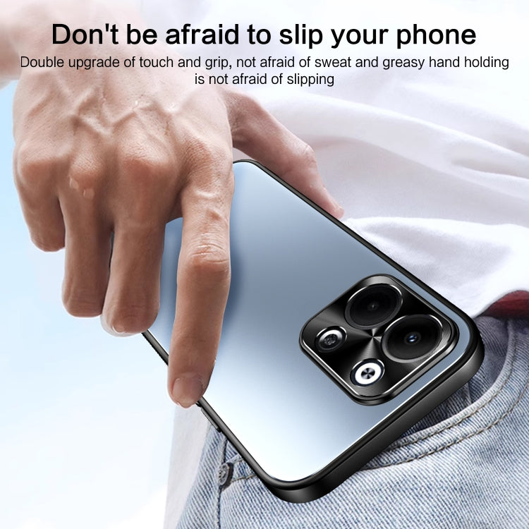 For OPPO Reno9 / Reno9 Pro R-JUST RJ-61 Electroplating Frosted TPU + PC Phone Case(Blue) - OPPO Cases by R-JUST | Online Shopping South Africa | PMC TechLife | Buy Now Pay Later Mobicred