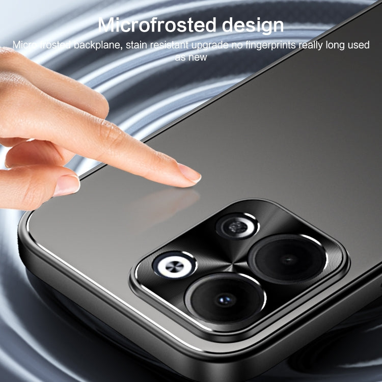 For OPPO Reno9 Pro+ R-JUST RJ-61 Electroplating Frosted TPU + PC Phone Case(Grey) - OPPO Cases by R-JUST | Online Shopping South Africa | PMC TechLife | Buy Now Pay Later Mobicred