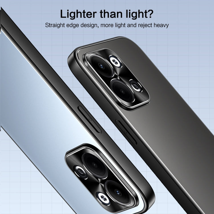 For OPPO Reno9 Pro+ R-JUST RJ-61 Electroplating Frosted TPU + PC Phone Case(Blue) - OPPO Cases by R-JUST | Online Shopping South Africa | PMC TechLife | Buy Now Pay Later Mobicred