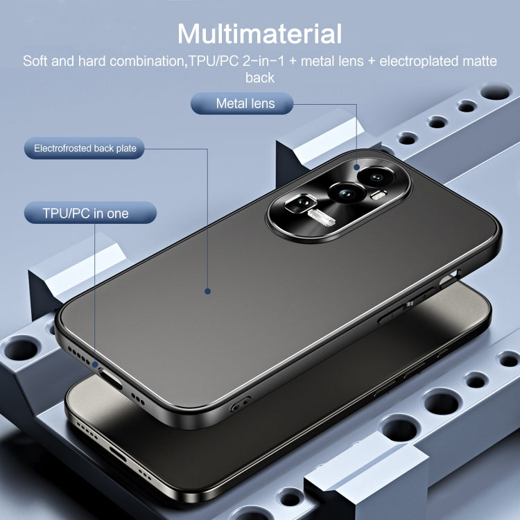 For OPPO Reno10 Pro+ Global R-JUST RJ-61 Electroplating Frosted TPU + PC Phone Case(Grey) - OPPO Cases by R-JUST | Online Shopping South Africa | PMC TechLife | Buy Now Pay Later Mobicred