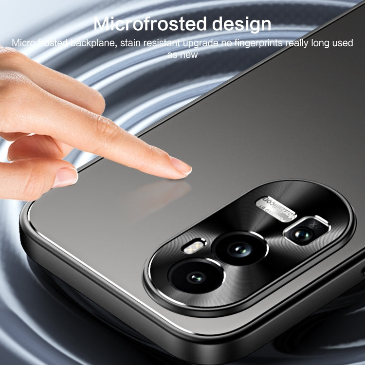 For OPPO Reno10 Pro+ Global R-JUST RJ-61 Electroplating Frosted TPU + PC Phone Case(Grey) - OPPO Cases by R-JUST | Online Shopping South Africa | PMC TechLife | Buy Now Pay Later Mobicred