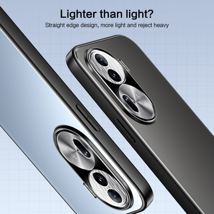 For OPPO Reno11 Pro Global R-JUST RJ-61 Electroplating Frosted TPU + PC Phone Case(Silver) - Reno11 Pro Cases by R-JUST | Online Shopping South Africa | PMC TechLife