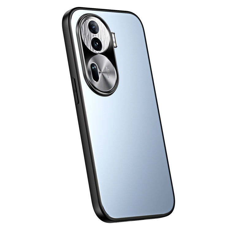 For OPPO Reno11 Pro Global R-JUST RJ-61 Electroplating Frosted TPU + PC Phone Case(Blue) - Reno11 Pro Cases by R-JUST | Online Shopping South Africa | PMC TechLife