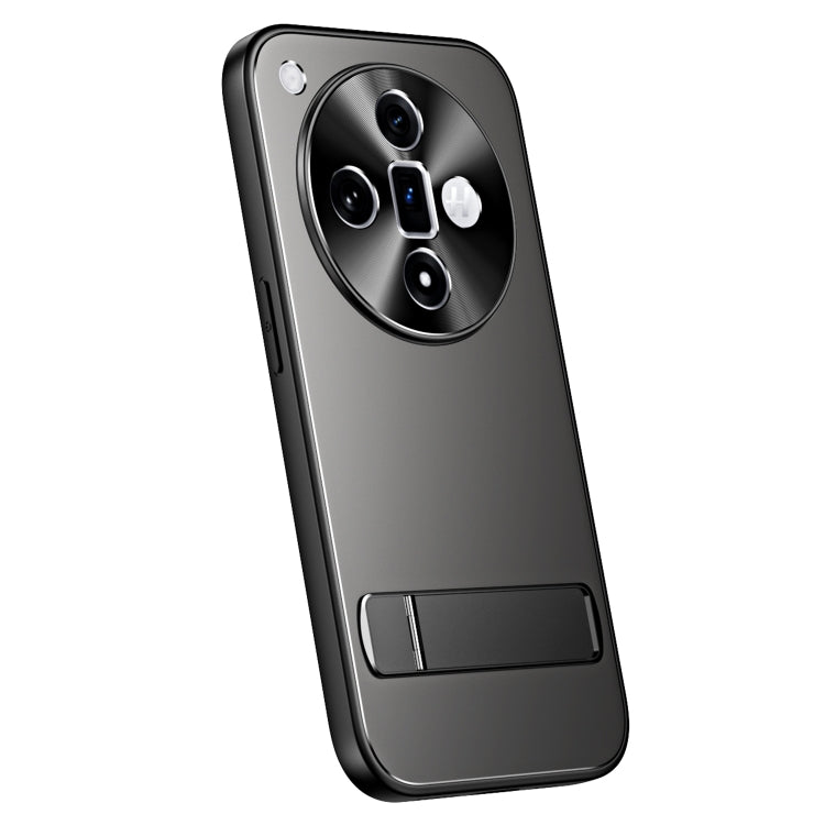 For OPPO Find X7 R-JUST RJ-61 Electroplating Frosted TPU + PC Phone Case with Holder(Grey) - OPPO Cases by R-JUST | Online Shopping South Africa | PMC TechLife | Buy Now Pay Later Mobicred