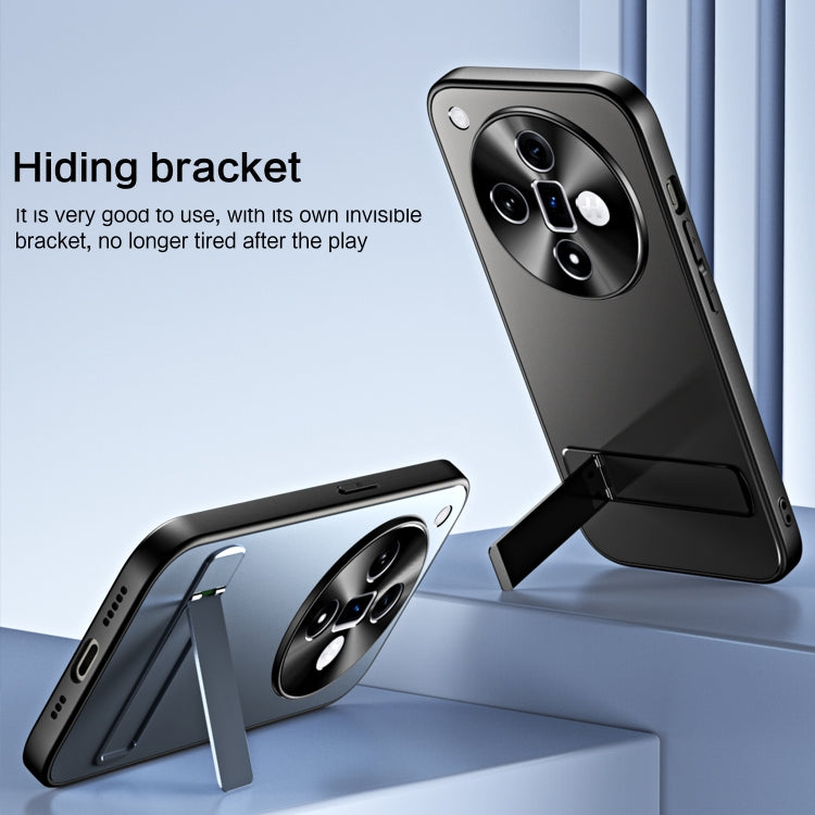 For OPPO Find X7 R-JUST RJ-61 Electroplating Frosted TPU + PC Phone Case with Holder(Blue) - OPPO Cases by R-JUST | Online Shopping South Africa | PMC TechLife | Buy Now Pay Later Mobicred
