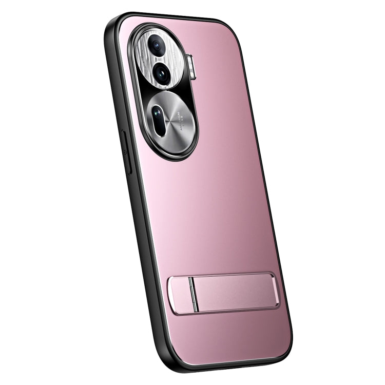 For OPPO Reno11 Pro Global R-JUST RJ-61 Electroplating Frosted TPU + PC Phone Case with Holder(Pink) - OPPO Cases by R-JUST | Online Shopping South Africa | PMC TechLife | Buy Now Pay Later Mobicred