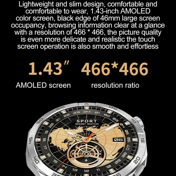 LEMFO HK4 1.43 inch AMOLED Round Screen Smart Watch Supports Bluetooth Calls(Silver) - free shipping - PMC TechLife - Order now!