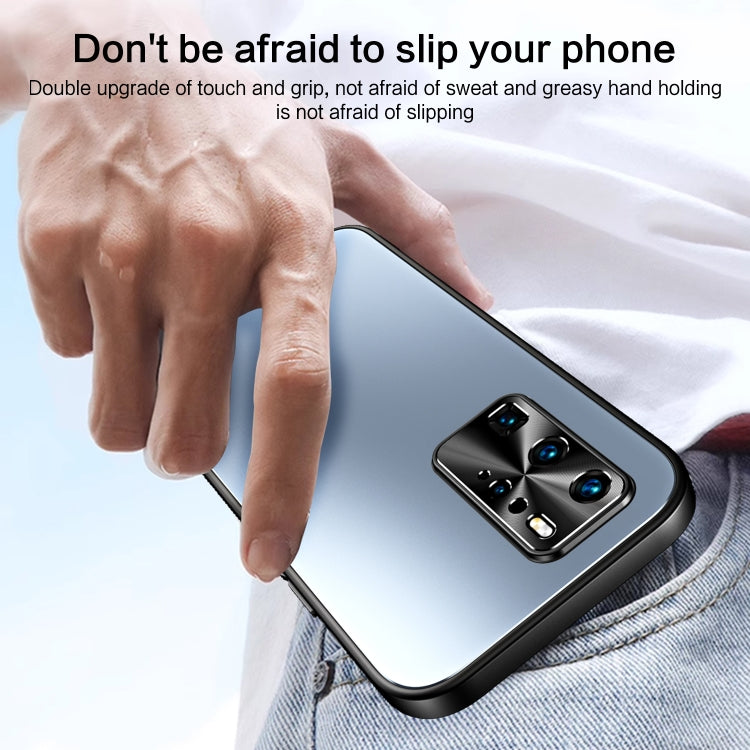 For Huawei P40 R-JUST RJ-61 Electroplating Frosted TPU + PC Phone Case(Grey) - Huawei Cases by R-JUST | Online Shopping South Africa | PMC TechLife