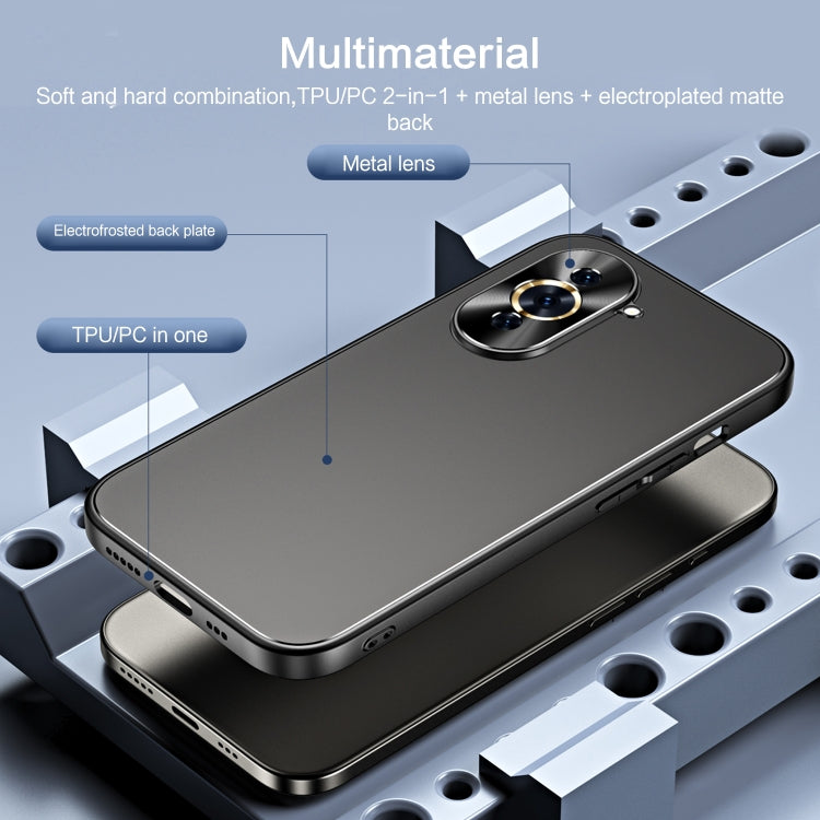 For Huawei nova 10 R-JUST RJ-61 Electroplating Frosted TPU + PC Phone Case(Blue) - Huawei Cases by R-JUST | Online Shopping South Africa | PMC TechLife | Buy Now Pay Later Mobicred