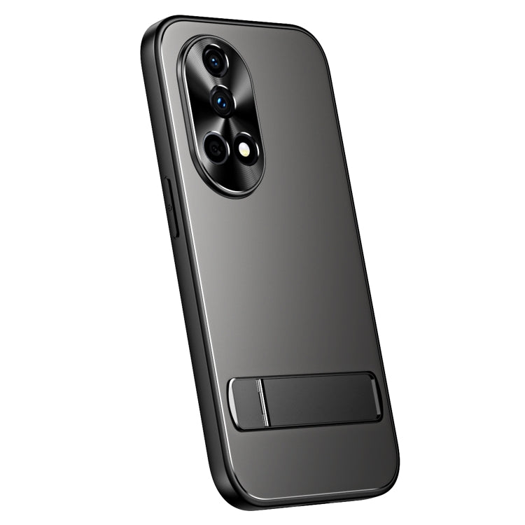 For Huawei nova 12 Pro R-JUST RJ-61 Electroplating Frosted TPU + PC Phone Case with Holder(Grey) - Huawei Cases by R-JUST | Online Shopping South Africa | PMC TechLife | Buy Now Pay Later Mobicred