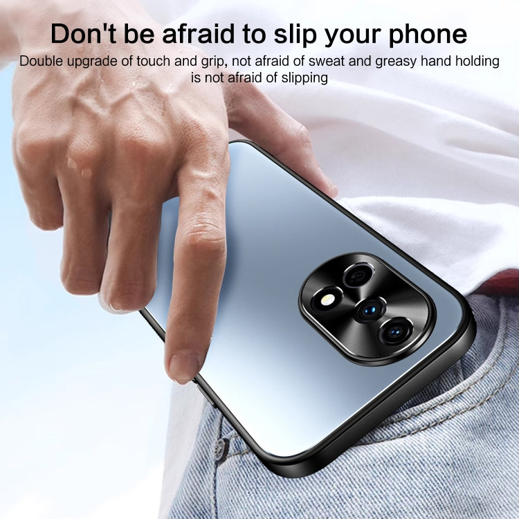 For Huawei nova 12 R-JUST RJ-61 Electroplating Frosted TPU + PC Phone Case with Holder(Blue) - Huawei Cases by R-JUST | Online Shopping South Africa | PMC TechLife