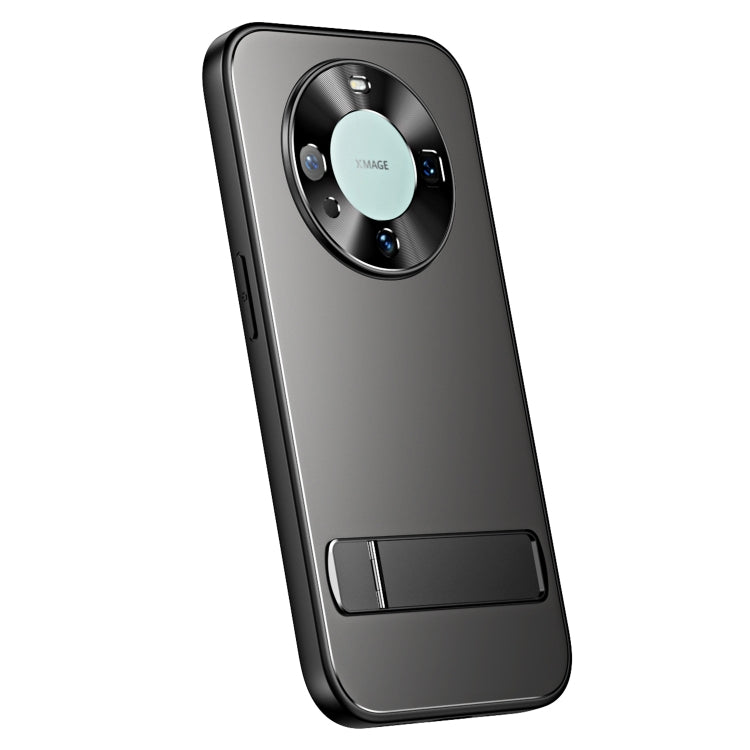 For Huawei Mate 60 R-JUST RJ-61 Electroplating Frosted TPU + PC Phone Case with Holder(Grey) - Huawei Cases by R-JUST | Online Shopping South Africa | PMC TechLife | Buy Now Pay Later Mobicred