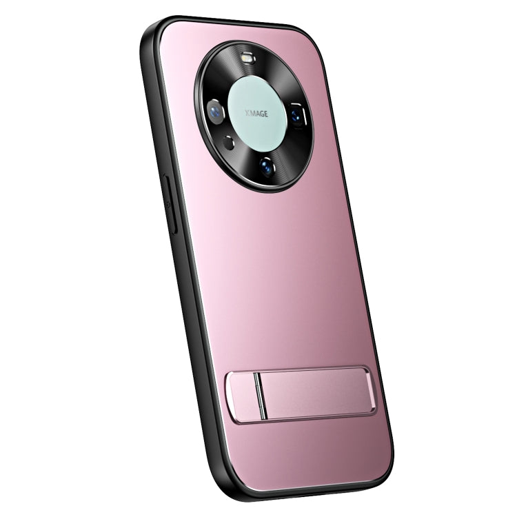 For Huawei Mate 60 R-JUST RJ-61 Electroplating Frosted TPU + PC Phone Case with Holder(Pink) - Huawei Cases by R-JUST | Online Shopping South Africa | PMC TechLife | Buy Now Pay Later Mobicred