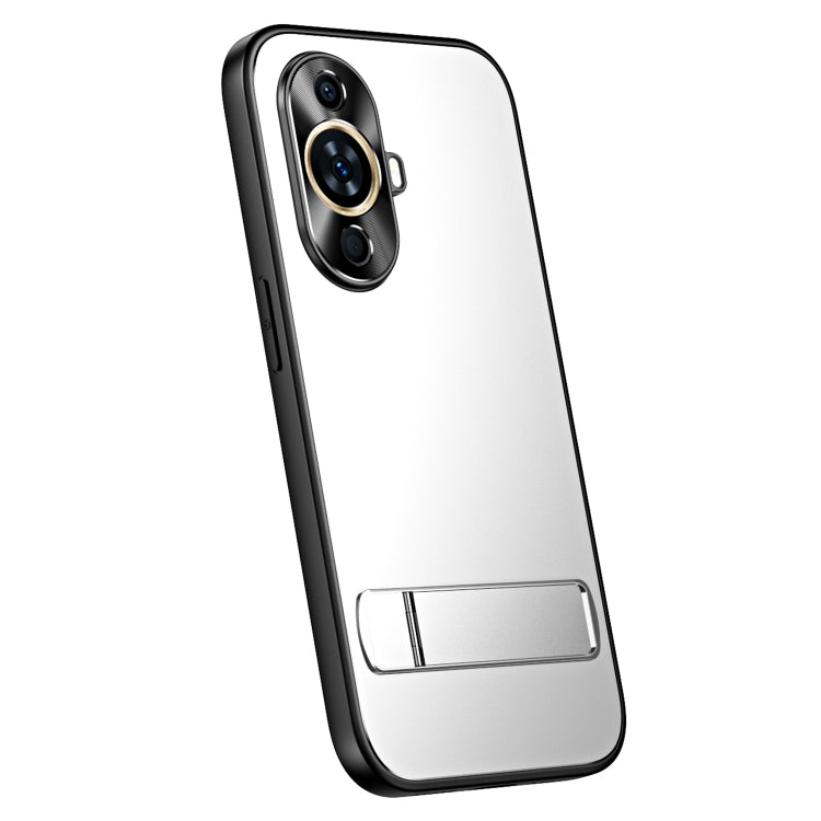 For Huawei nova 11 Pro R-JUST RJ-61 Electroplating Frosted TPU + PC Phone Case with Holder(Silver) - Huawei Cases by R-JUST | Online Shopping South Africa | PMC TechLife | Buy Now Pay Later Mobicred