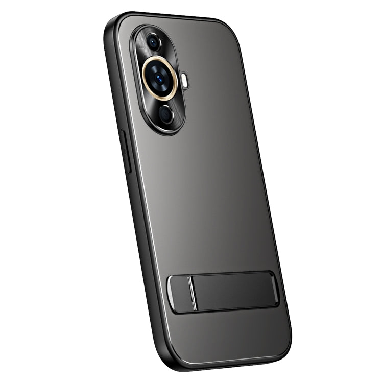 For Huawei nova 11 R-JUST RJ-61 Electroplating Frosted TPU + PC Phone Case with Holder(Grey) - Huawei Cases by R-JUST | Online Shopping South Africa | PMC TechLife | Buy Now Pay Later Mobicred