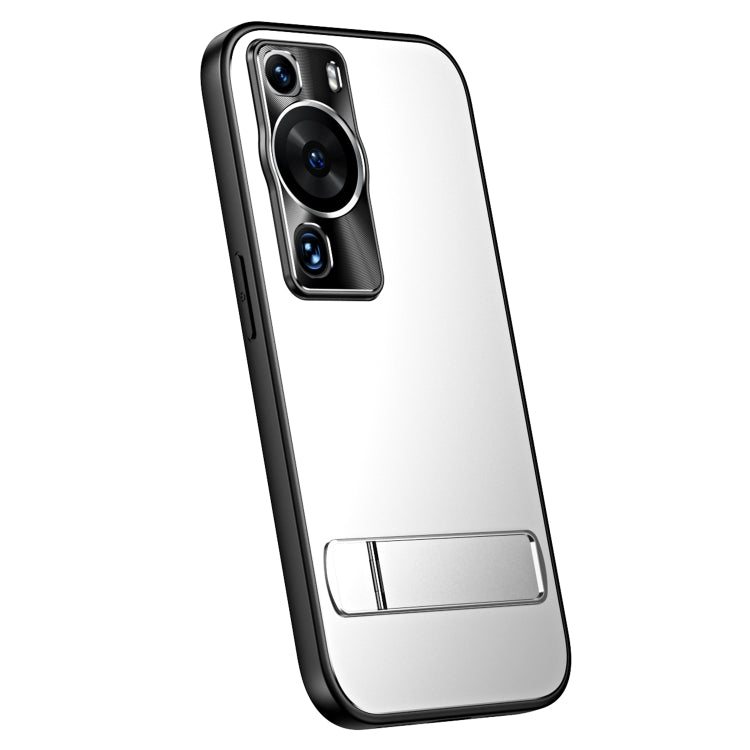 For Huawei P60 / P60 Pro R-JUST RJ-61 Electroplating Frosted TPU + PC Phone Case with Holder(Silver) - Huawei Cases by R-JUST | Online Shopping South Africa | PMC TechLife