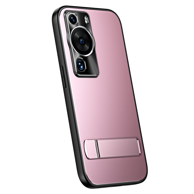 For Huawei P60 / P60 Pro R-JUST RJ-61 Electroplating Frosted TPU + PC Phone Case with Holder(Pink) - Huawei Cases by R-JUST | Online Shopping South Africa | PMC TechLife | Buy Now Pay Later Mobicred