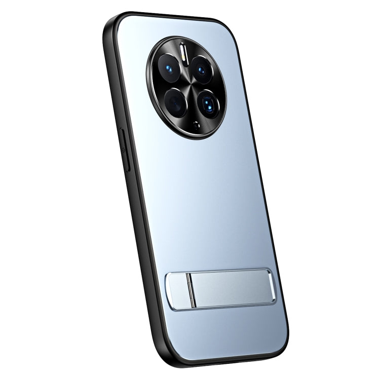 For Huawei Mate 50 Pro R-JUST RJ-61 Electroplating Frosted TPU + PC Phone Case with Holder(Blue) - Huawei Cases by R-JUST | Online Shopping South Africa | PMC TechLife | Buy Now Pay Later Mobicred