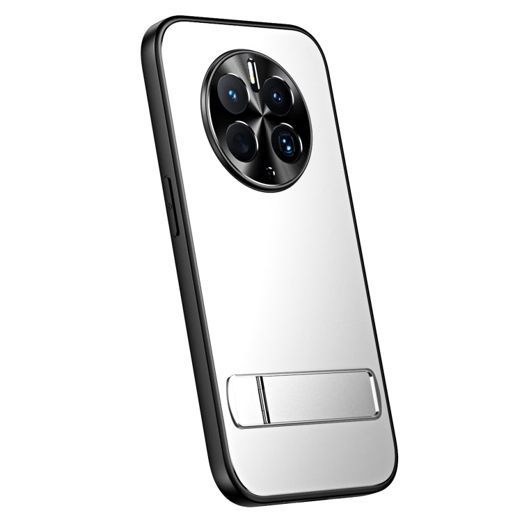 For Huawei Mate 50 R-JUST RJ-61 Electroplating Frosted TPU + PC Phone Case with Holder(Silver) - Huawei Cases by R-JUST | Online Shopping South Africa | PMC TechLife | Buy Now Pay Later Mobicred