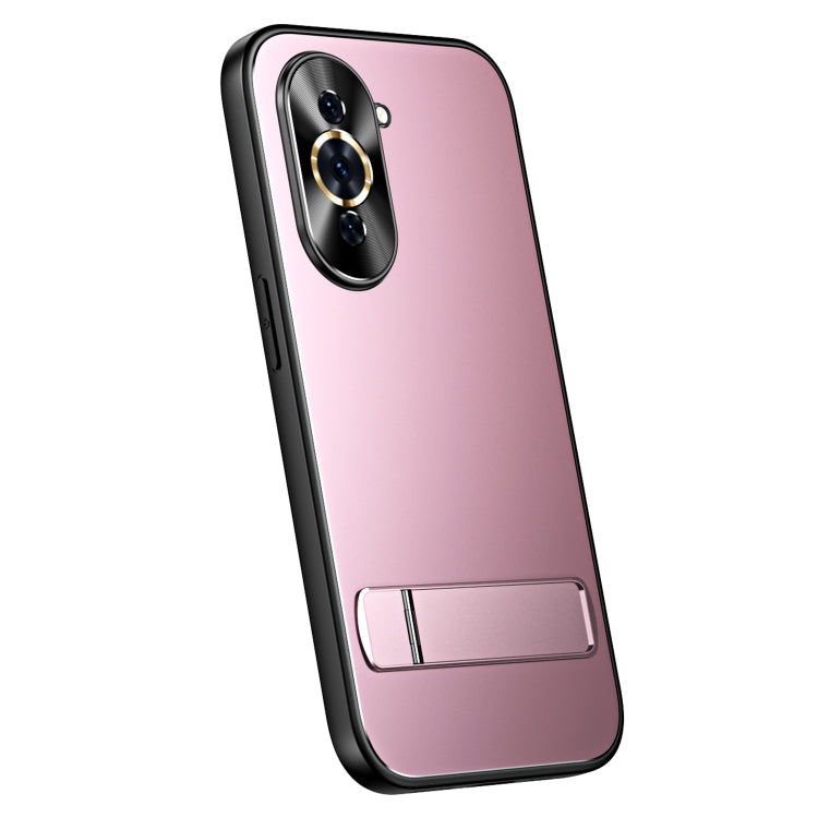 For Huawei nova 10 R-JUST RJ-61 Electroplating Frosted TPU + PC Phone Case with Holder(Pink) - Huawei Cases by R-JUST | Online Shopping South Africa | PMC TechLife