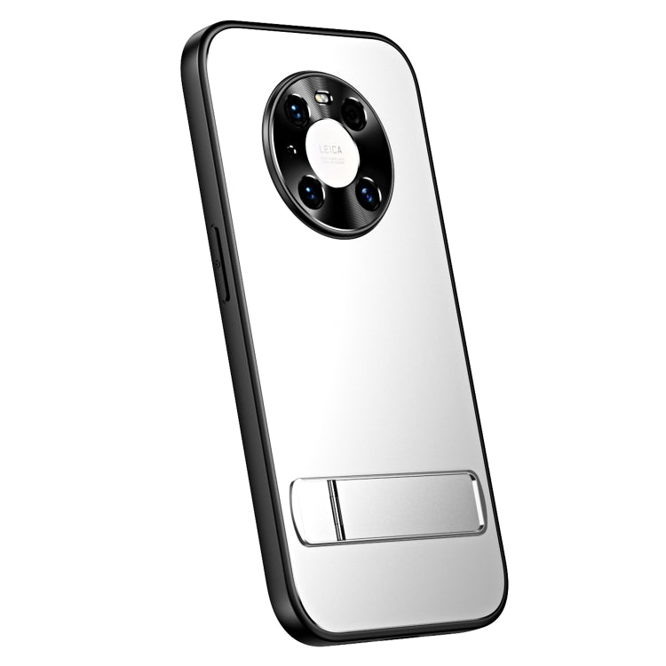 For Huawei Mate 40 R-JUST RJ-61 Electroplating Frosted TPU + PC Phone Case with Holder(Silver) - Huawei Cases by R-JUST | Online Shopping South Africa | PMC TechLife | Buy Now Pay Later Mobicred