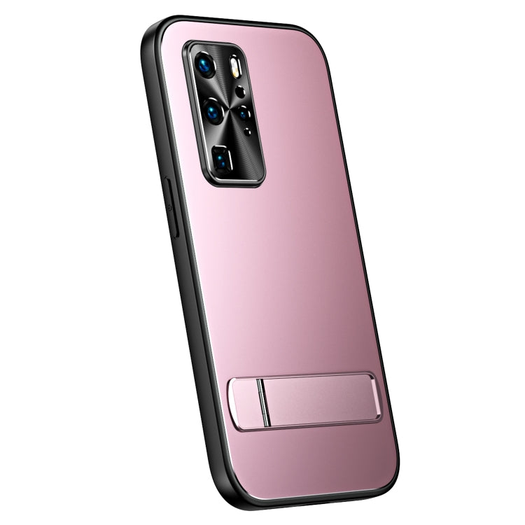 For Huawei P40 Pro R-JUST RJ-61 Electroplating Frosted TPU + PC Phone Case with Holder(Pink) - Huawei Cases by R-JUST | Online Shopping South Africa | PMC TechLife