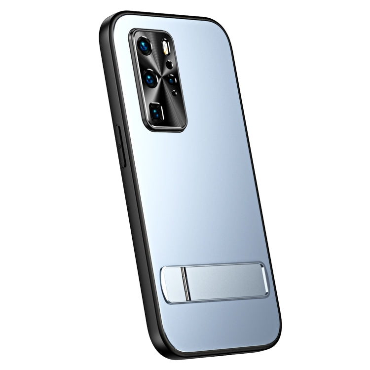 For Huawei P40 Pro R-JUST RJ-61 Electroplating Frosted TPU + PC Phone Case with Holder(Blue) - Huawei Cases by R-JUST | Online Shopping South Africa | PMC TechLife