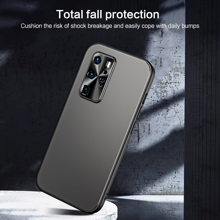 For Huawei P40 R-JUST RJ-61 Electroplating Frosted TPU + PC Phone Case with Holder(Silver) - Huawei Cases by R-JUST | Online Shopping South Africa | PMC TechLife | Buy Now Pay Later Mobicred