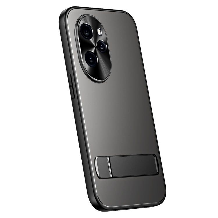 For Honor 100 Pro R-JUST RJ-61 Electroplating Frosted TPU + PC Phone Case with Holder(Grey) - Honor Cases by R-JUST | Online Shopping South Africa | PMC TechLife | Buy Now Pay Later Mobicred