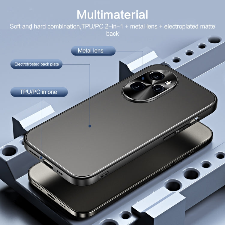 For Honor 100 Pro R-JUST RJ-61 Electroplating Frosted TPU + PC Phone Case with Holder(Grey) - Honor Cases by R-JUST | Online Shopping South Africa | PMC TechLife | Buy Now Pay Later Mobicred