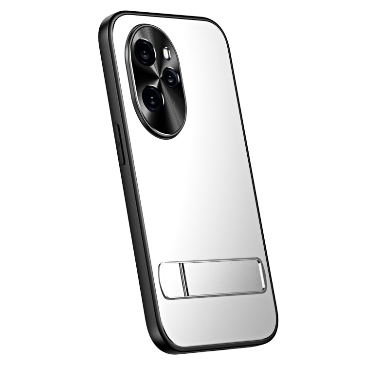 For Honor 100 Pro R-JUST RJ-61 Electroplating Frosted TPU + PC Phone Case with Holder(Silver) - Honor Cases by R-JUST | Online Shopping South Africa | PMC TechLife | Buy Now Pay Later Mobicred