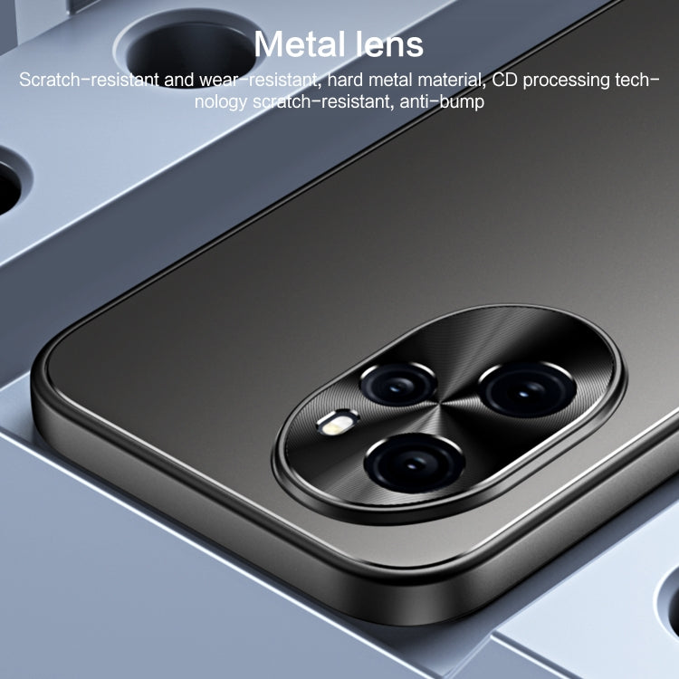 For Honor 100 Pro R-JUST RJ-61 Electroplating Frosted TPU + PC Phone Case with Holder(Blue) - Honor Cases by R-JUST | Online Shopping South Africa | PMC TechLife | Buy Now Pay Later Mobicred