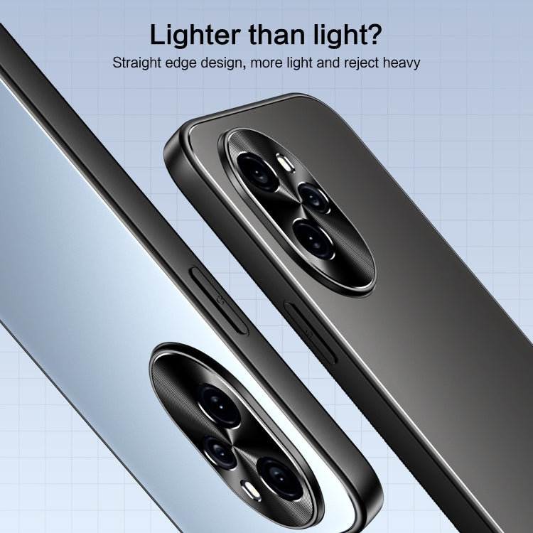 For Honor 100 R-JUST RJ-61 Electroplating Frosted TPU + PC Phone Case with Holder(Grey) - Honor Cases by R-JUST | Online Shopping South Africa | PMC TechLife | Buy Now Pay Later Mobicred