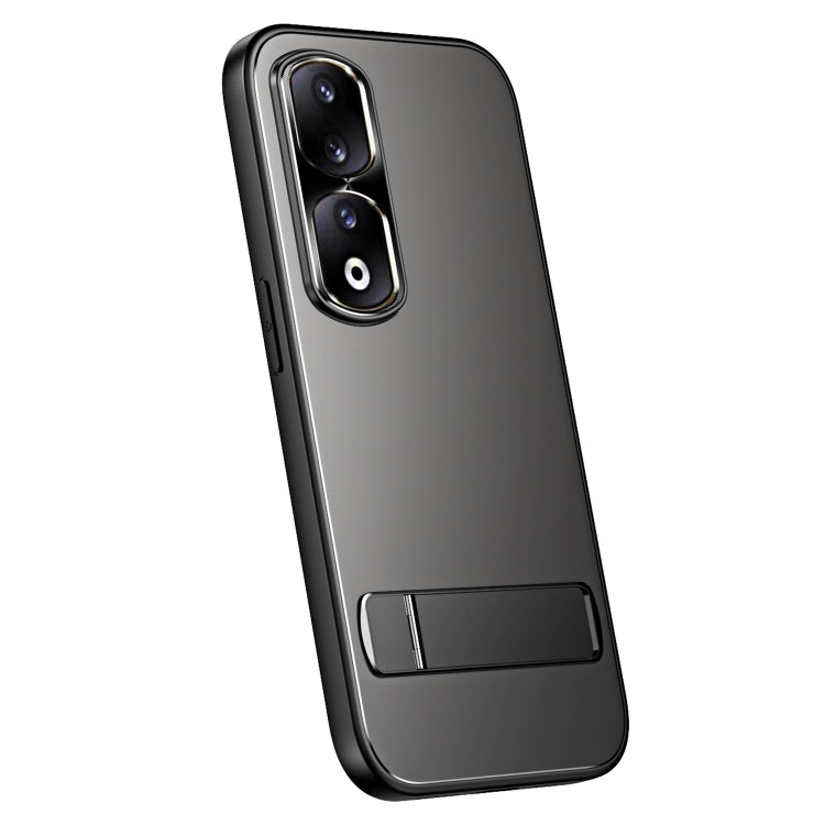 For Honor 90 Pro R-JUST RJ-61 Electroplating Frosted TPU + PC Phone Case with Holder(Grey) - Honor Cases by R-JUST | Online Shopping South Africa | PMC TechLife