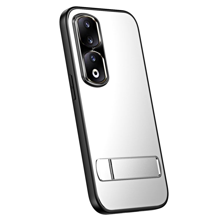 For Honor 90 Pro R-JUST RJ-61 Electroplating Frosted TPU + PC Phone Case with Holder(Silver) - Honor Cases by R-JUST | Online Shopping South Africa | PMC TechLife | Buy Now Pay Later Mobicred