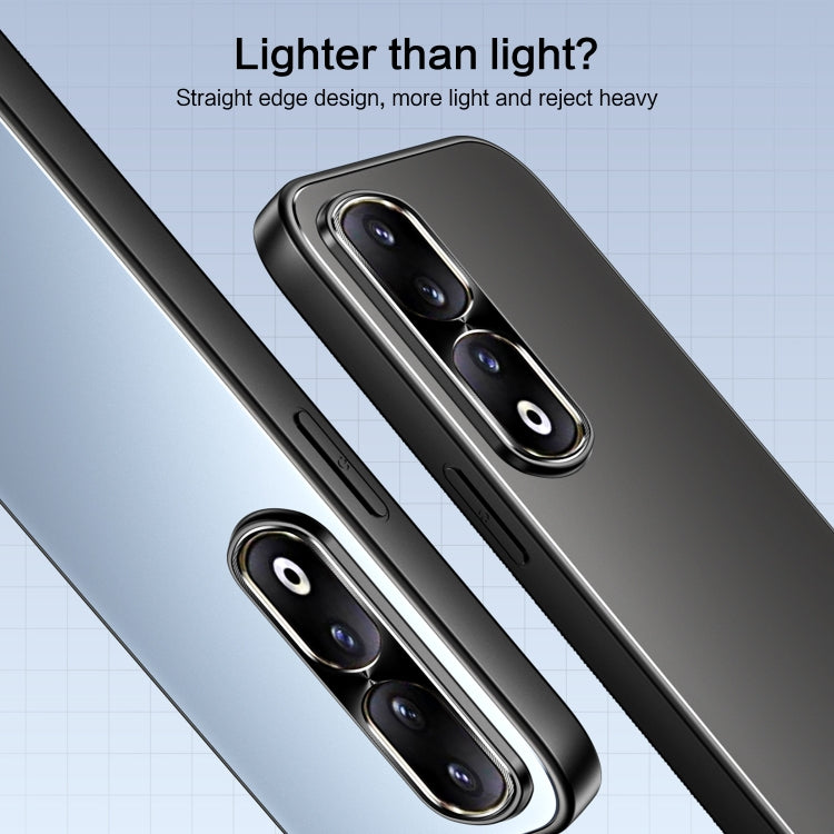 For Honor 90 R-JUST RJ-61 Electroplating Frosted TPU + PC Phone Case with Holder(Blue) - Honor Cases by R-JUST | Online Shopping South Africa | PMC TechLife | Buy Now Pay Later Mobicred