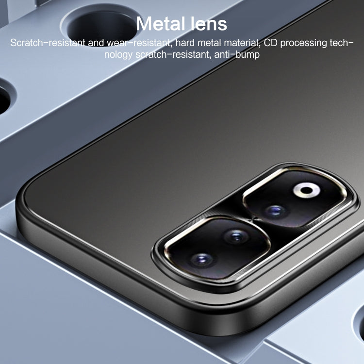For Honor 90 R-JUST RJ-61 Electroplating Frosted TPU + PC Phone Case with Holder(Blue) - Honor Cases by R-JUST | Online Shopping South Africa | PMC TechLife | Buy Now Pay Later Mobicred